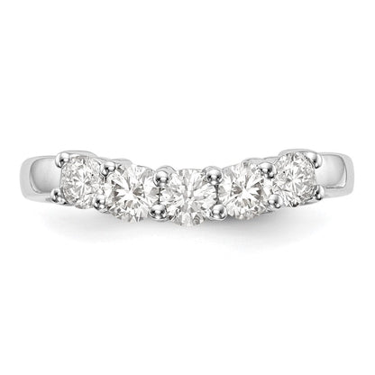14K Weißgold Ehering mit 5 natürlichen Diamanten
