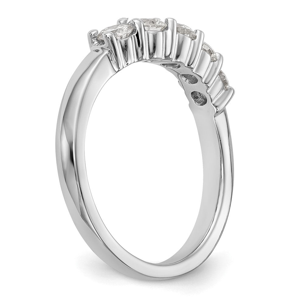 14K Weißgold Ehering mit 5 natürlichen Diamanten