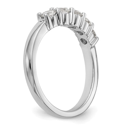 14K Weißgold Ehering mit 5 natürlichen Diamanten