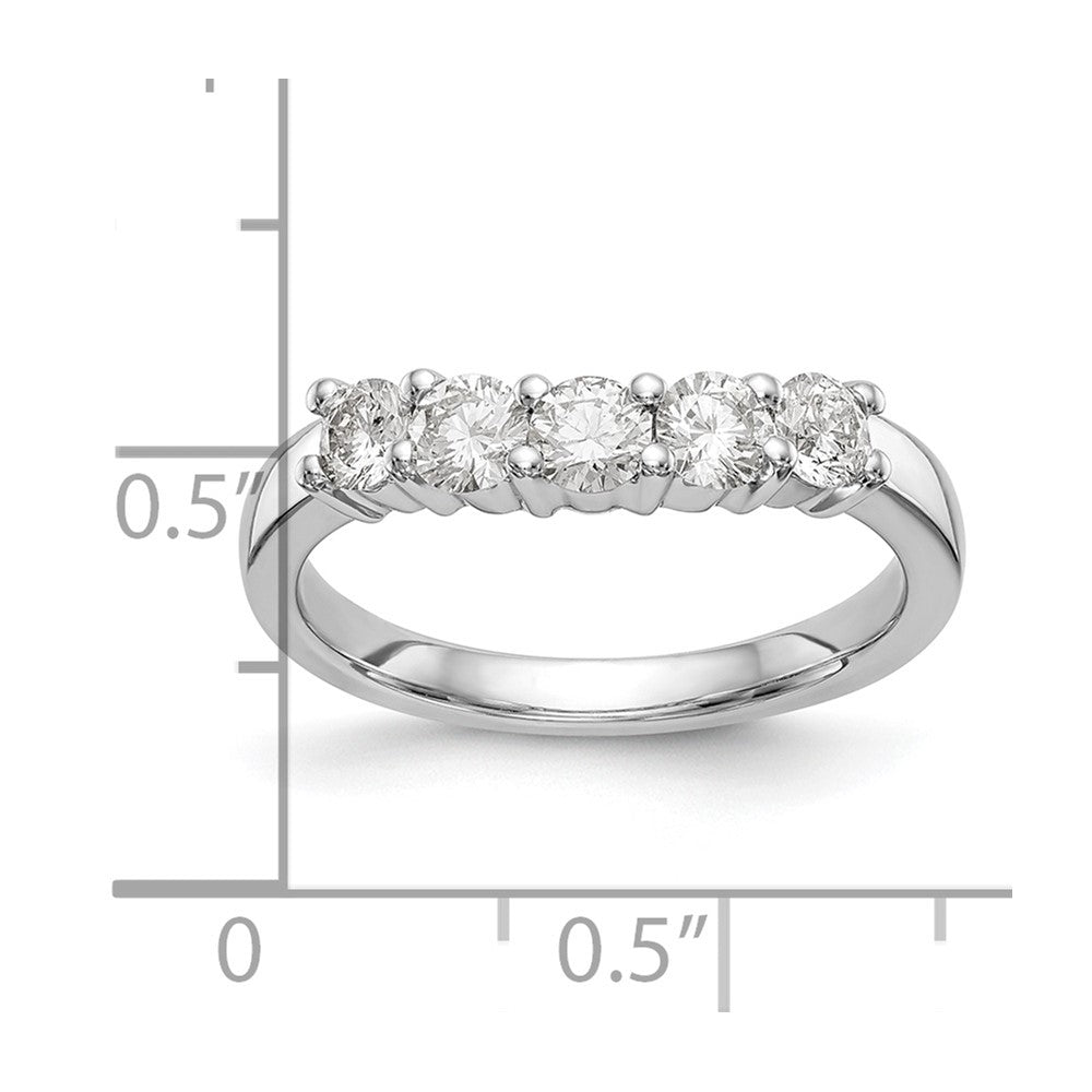 14K Weißgold Ehering mit 5 natürlichen Diamanten