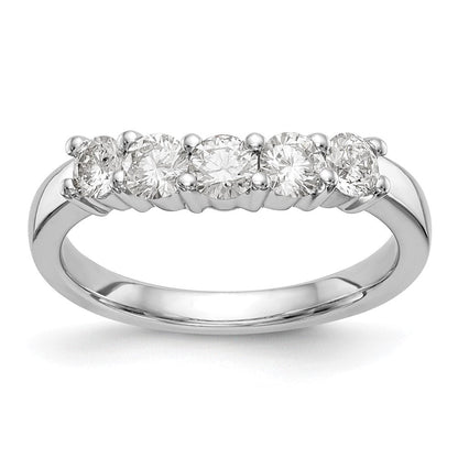14K Weißgold Ehering mit 5 natürlichen Diamanten