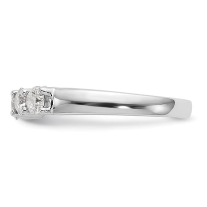 14K Weißgold Ehering mit 5 natürlichen Diamanten, 0,893 ct. Gesamtgewicht