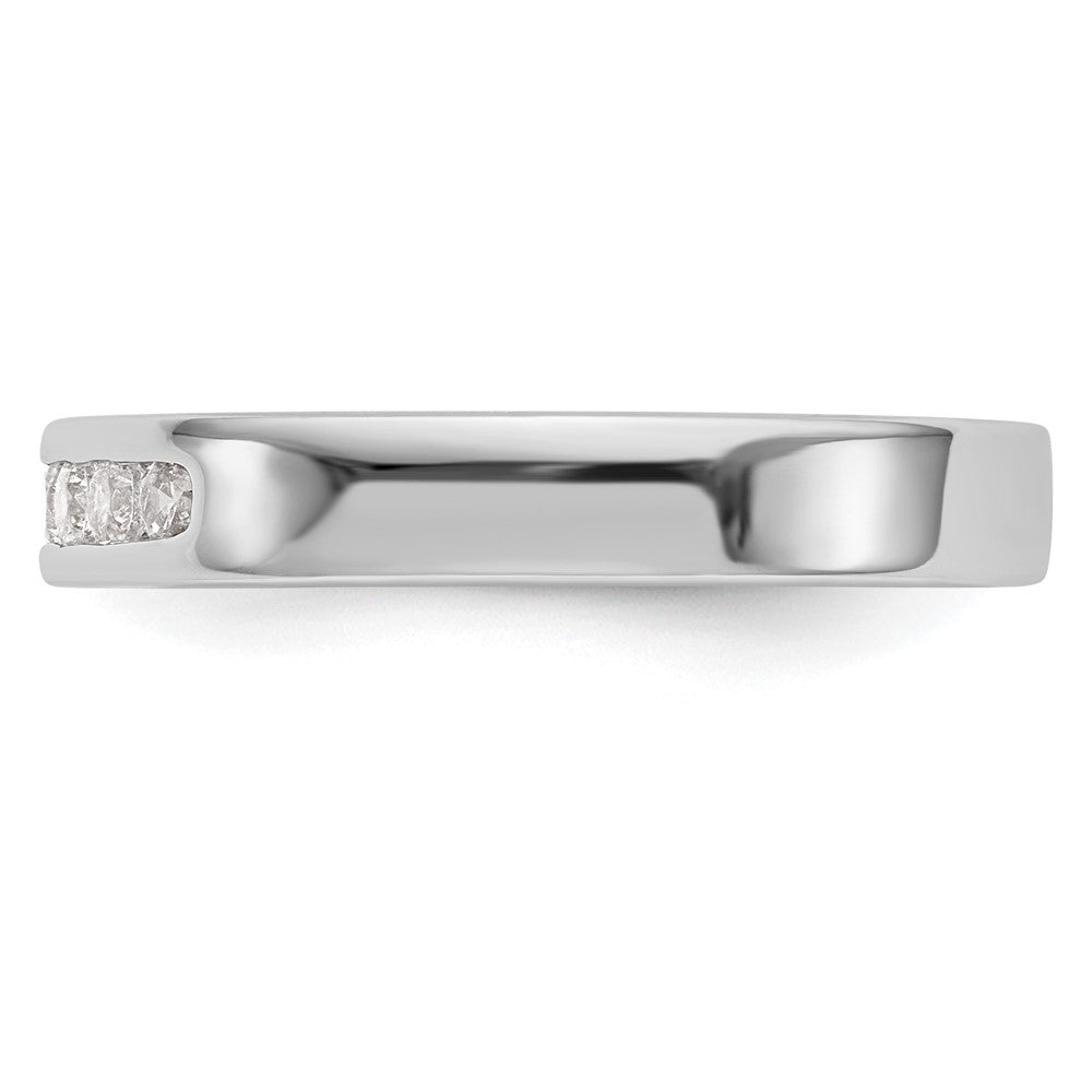 14K Weißgold Ehering mit 6 Diamanten in Kanalfassung