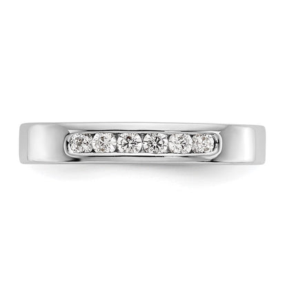 14K Weißgold Ehering mit 6 Diamanten in Kanalfassung