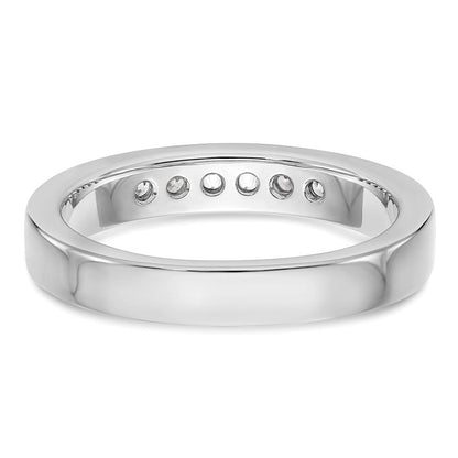 14K Weißgold Ring mit 6 echten Diamanten in Kanalfassung