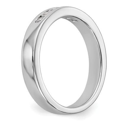 14K Weißgold Ring mit 6 echten Diamanten in Kanalfassung