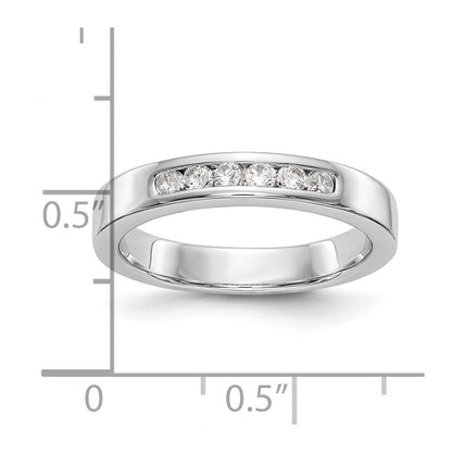 14K Weißgold Ring mit 6 echten Diamanten in Kanalfassung
