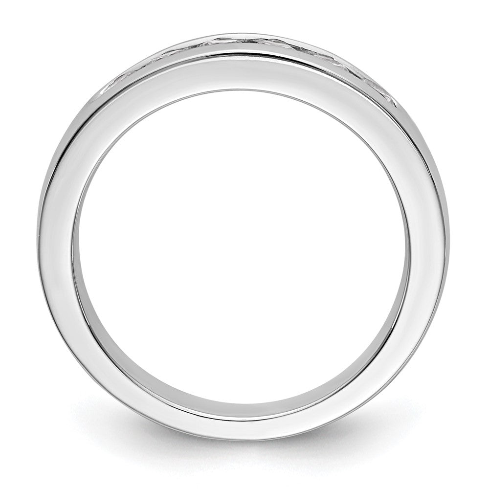 14K Weißgold 6 Stein Diamant Kanalfassung Ring