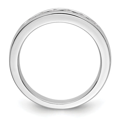 14K Weißgold Ehering mit 6 Diamanten in Kanalfassung