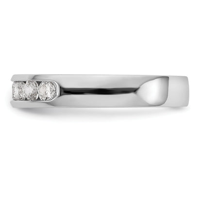 14K Weißgold Ehering mit 6 Diamanten in Kanalfassung