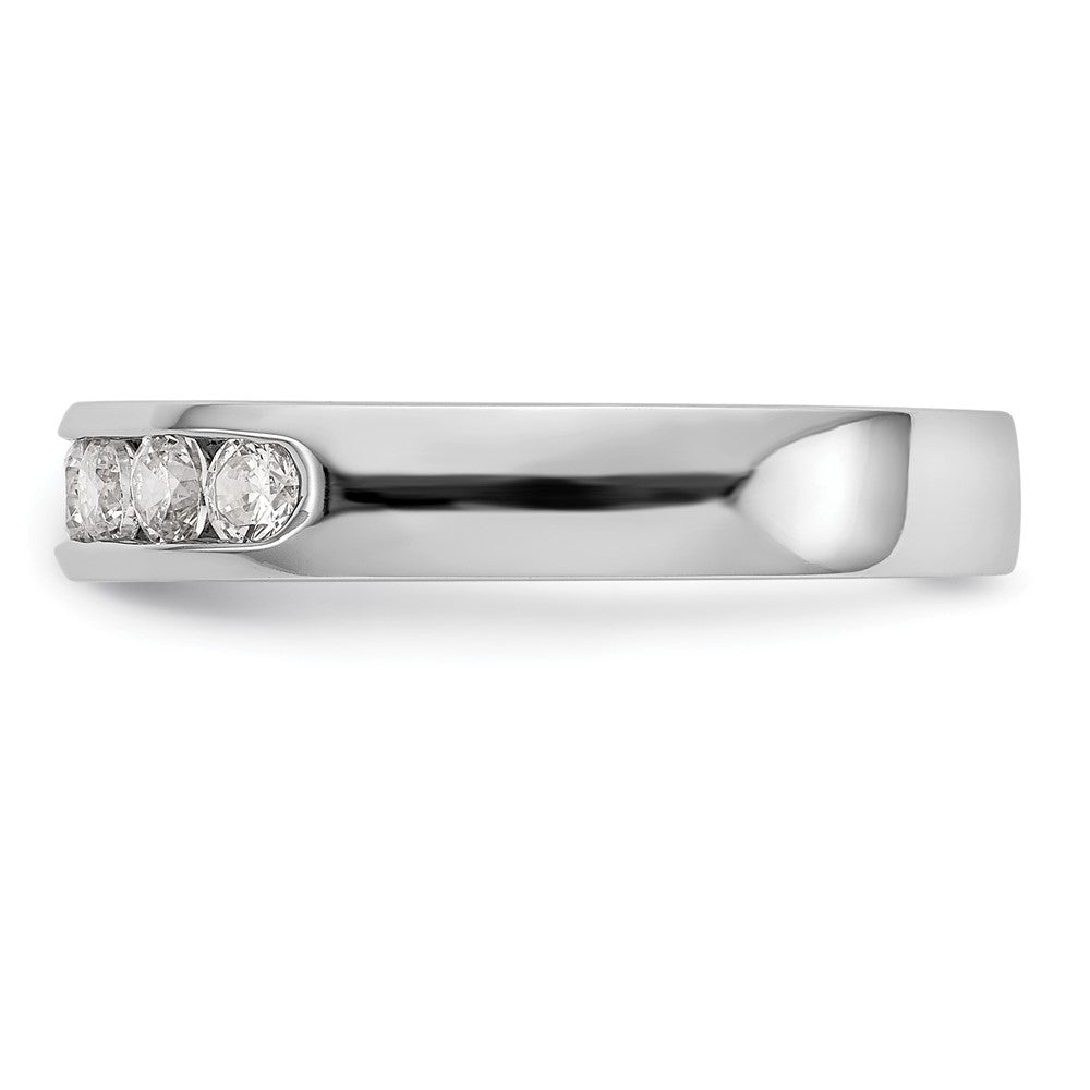 14K Weißgold Ehering mit 6 natürlichen Diamanten in Kanalfassung
