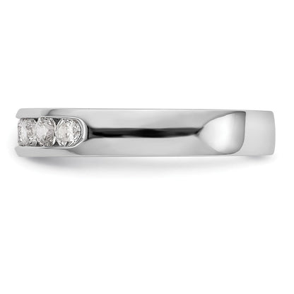 14K Weißgold Ehering mit 6 natürlichen Diamanten in Kanalfassung