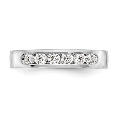 14K Weißgold 6 Stein Diamant Kanalfassung Ring