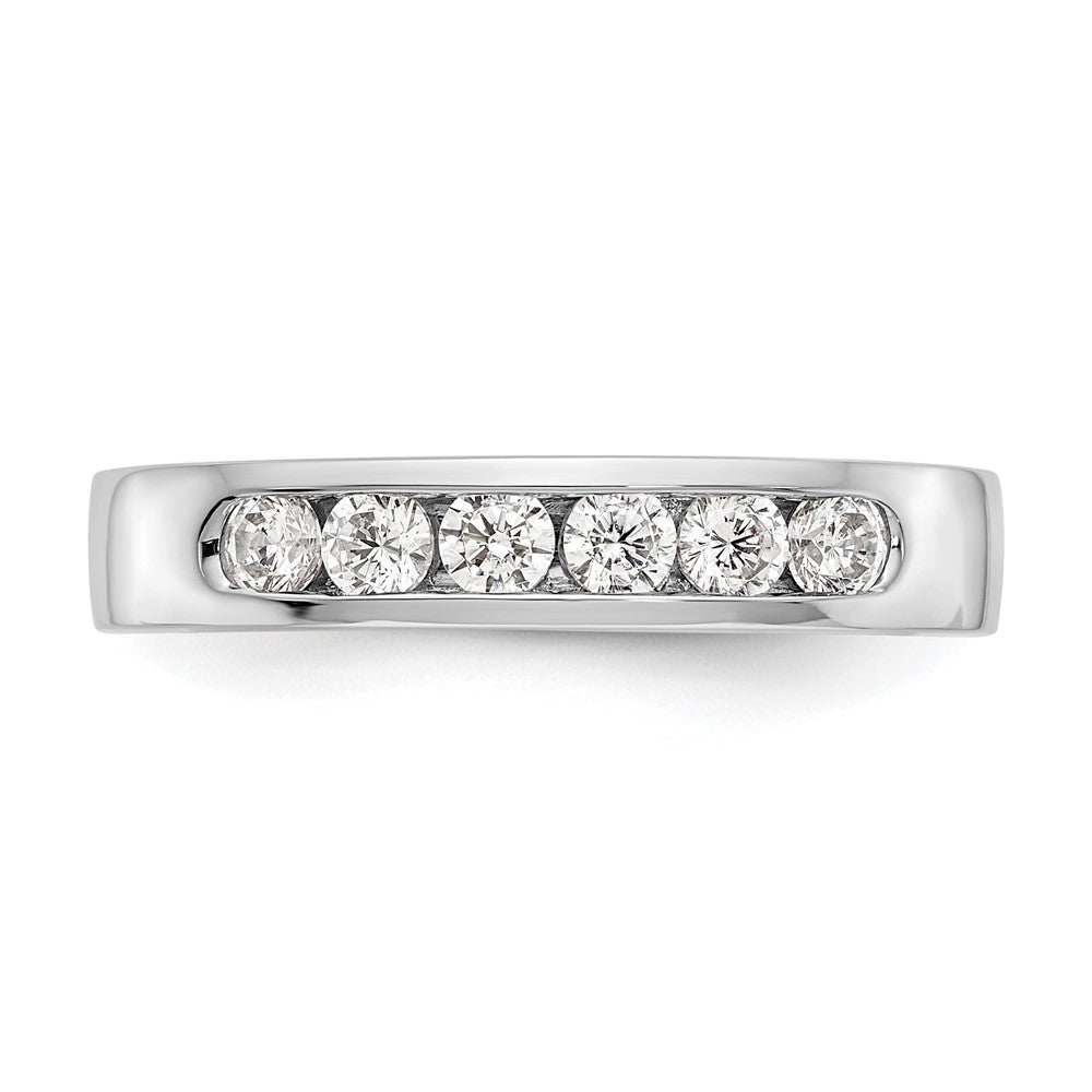 14K Weißgold 6 Stein 1/2 Karat Rund Diamant Komplett Kanalfassung Ring