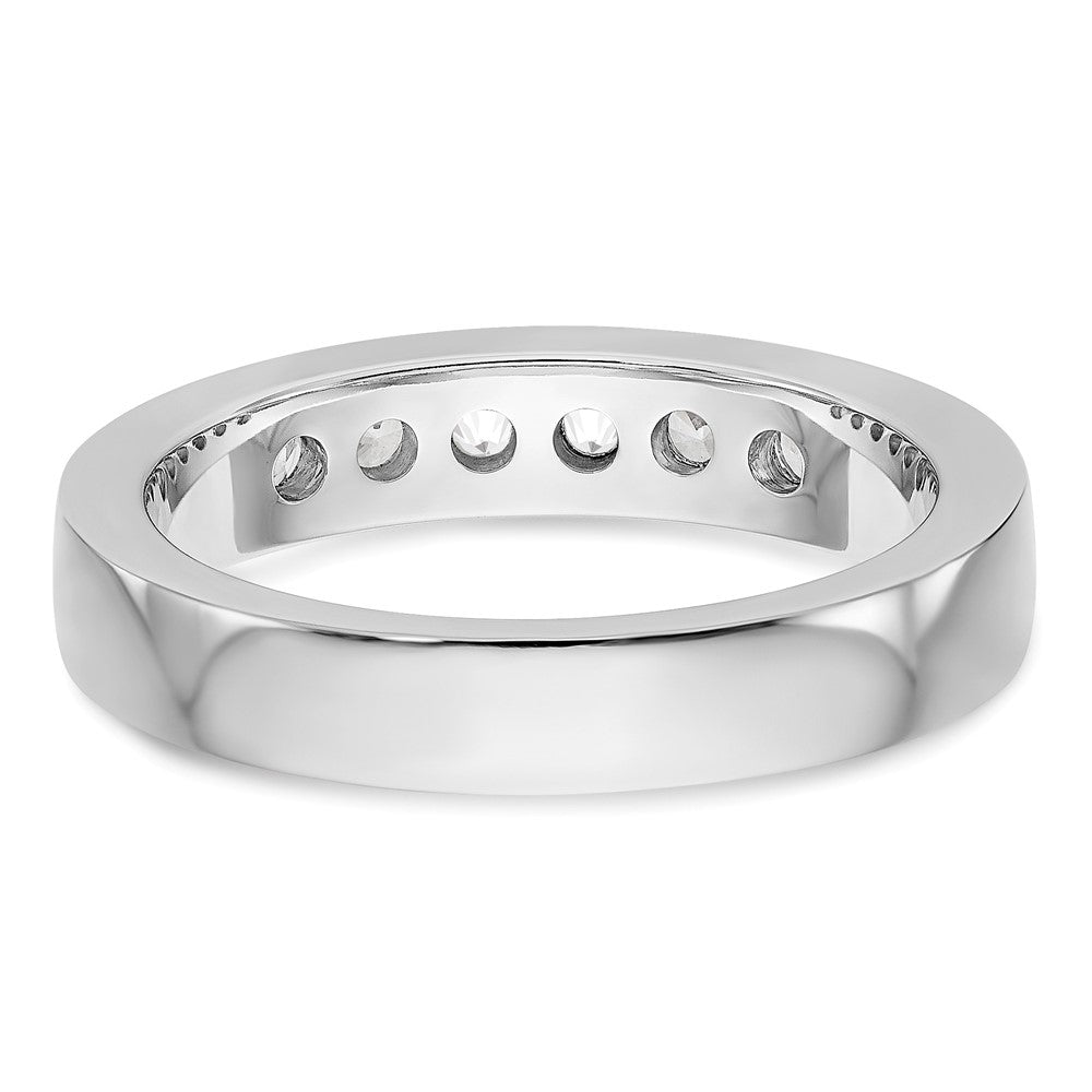 14K Weißgold 6 Stein Diamant Kanalfassung Ring