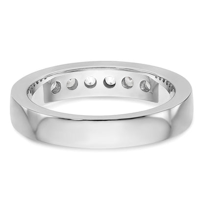 14K Weißgold 6 Stein Diamant Kanalfassung Ring