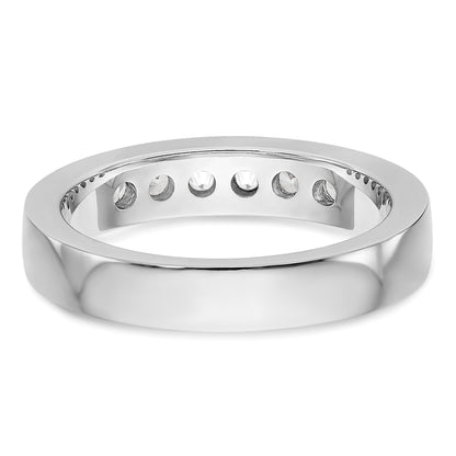 14K Weißgold Ehering mit 6 Diamanten in Kanalfassung