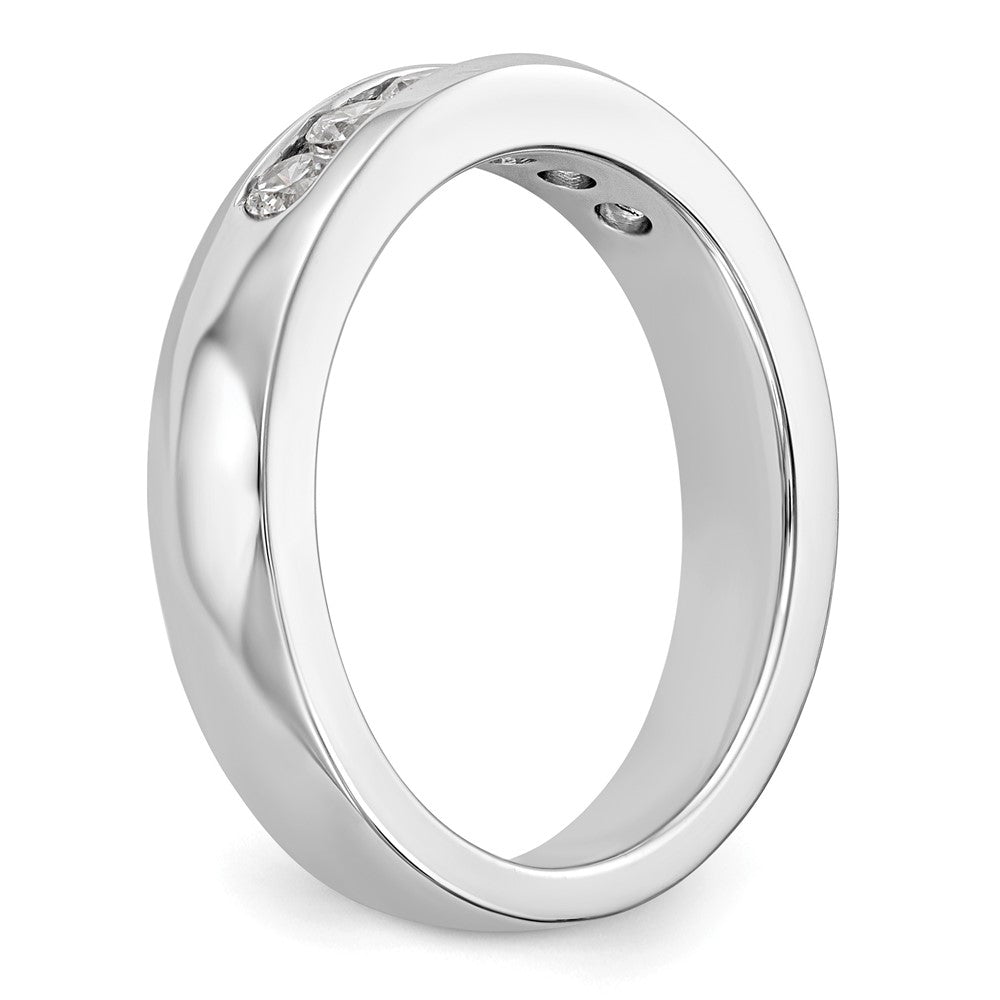 14K Weißgold 6 Stein Diamant Kanalfassung Ring