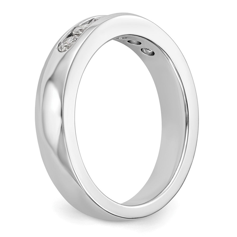 14K Weißgold Ehering mit 6 natürlichen Diamanten in Kanalfassung