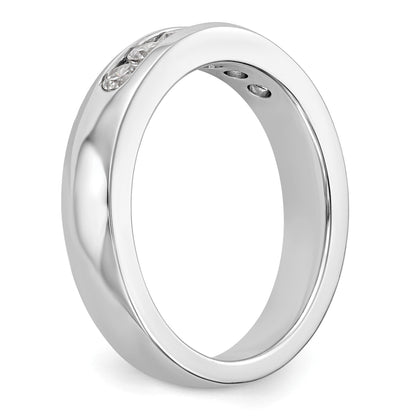 14K Weißgold Ehering mit 6 Diamanten in Kanalfassung