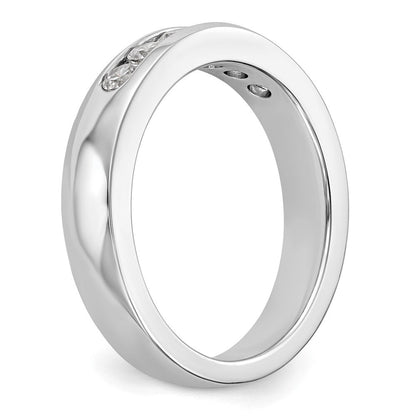 14K Weißgold 6 Stein 1/2 Karat Rund Diamant Komplett Kanalfassung Ring
