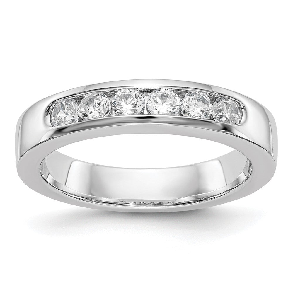 14K Weißgold 6 Stein 1/2 Karat Vs Rund Diamant Komplett Kanalfassung Ring