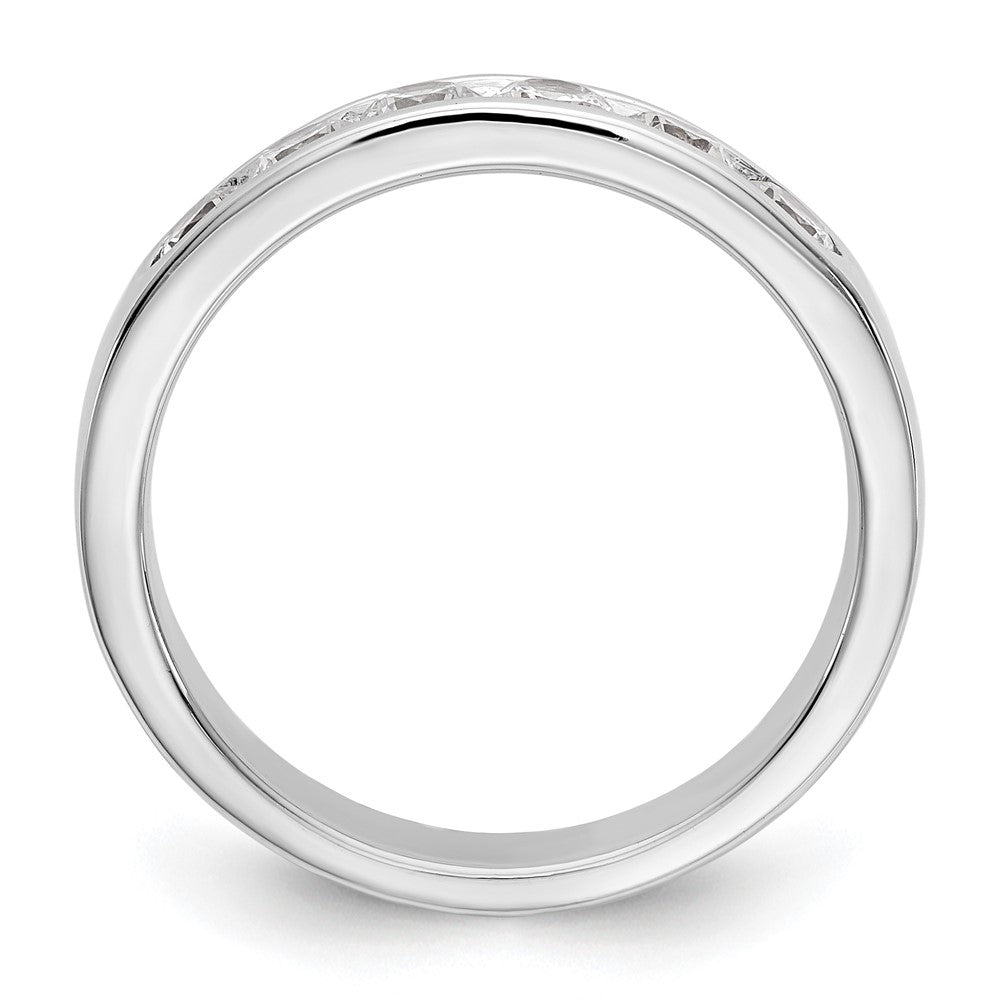 14K Weißgold Ehering mit 6 Diamanten in Kanalfassung