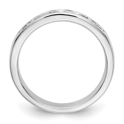 14K Weißgold Ehering mit 6 Diamanten in Kanalfassung