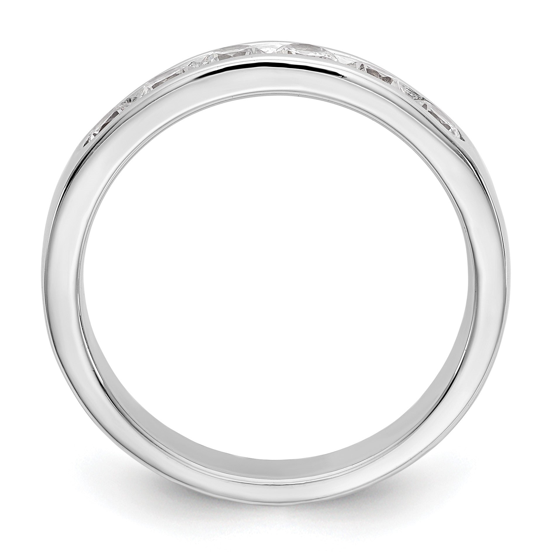 14K Weißgold Ring mit 7 echten Diamanten