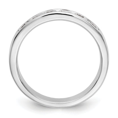 14K Weißgold Ring mit 7 echten Diamanten