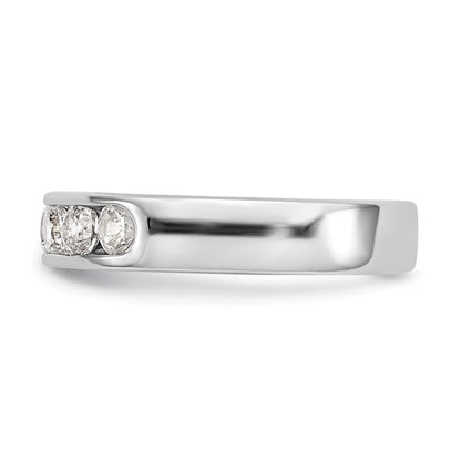 14K Weißgold Ehering mit 6 Diamanten in Kanalfassung