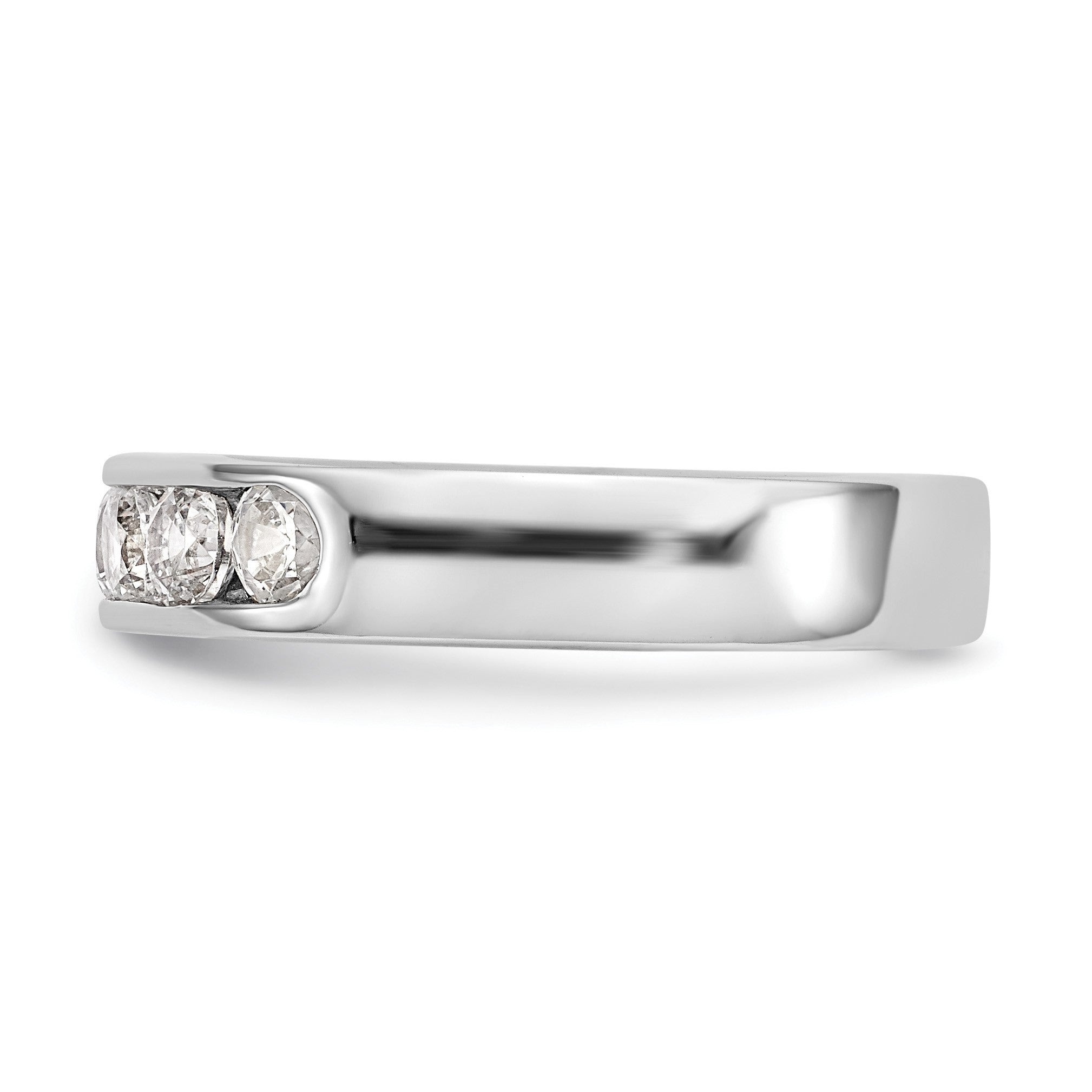 14K Weißgold Ring mit 7 echten Diamanten