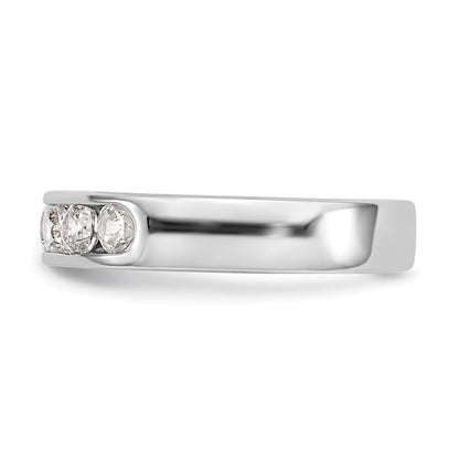 14K Weißgold Ring mit 7 echten Diamanten