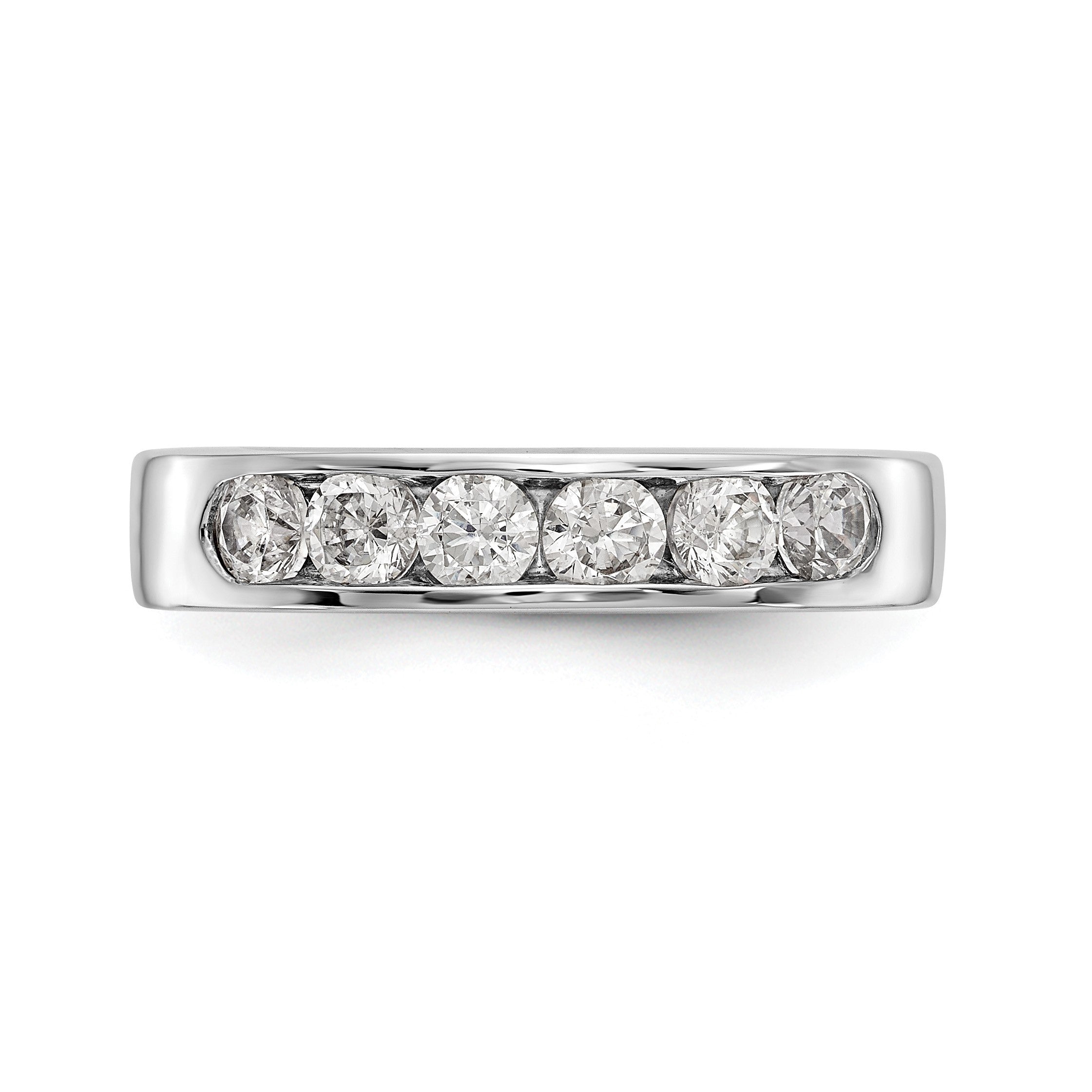 14K Weißgold Ring mit 7 echten Diamanten