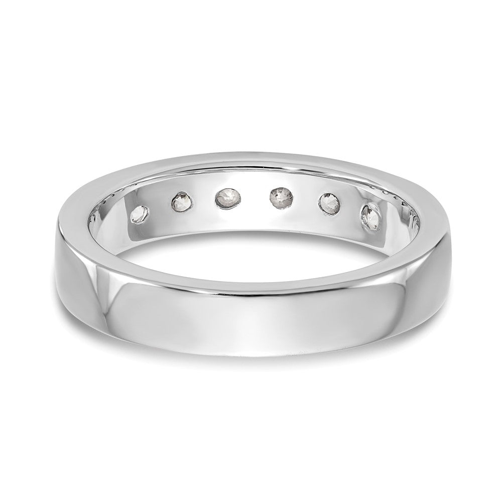 14K Weißgold Ehering mit 6 Diamanten in Kanalfassung