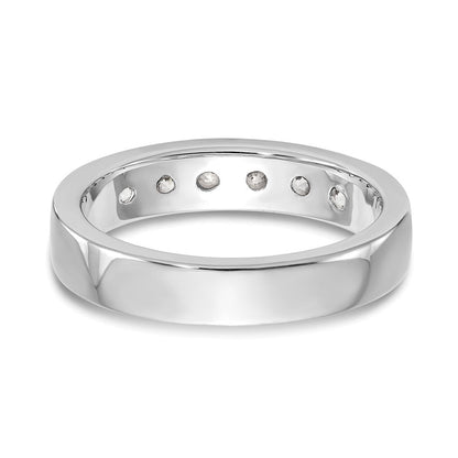 14K Weißgold Ehering mit 6 Diamanten in Kanalfassung