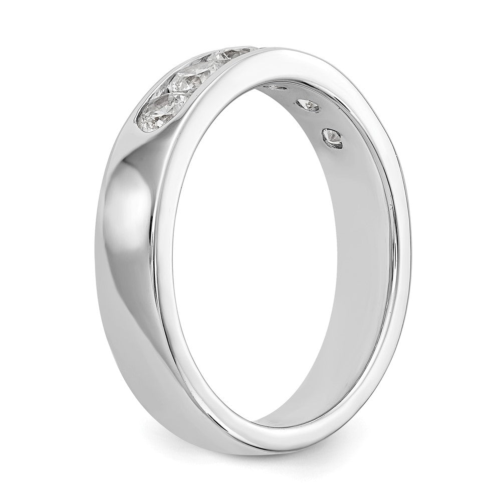 14K Weißgold Ehering mit 6 Diamanten in Kanalfassung
