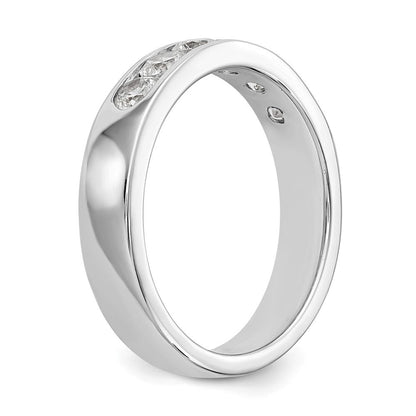 14K Weißgold Ehering mit 6 Diamanten in Kanalfassung