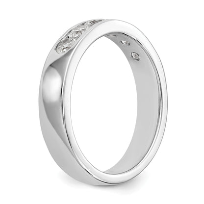 14K Weißgold Ring mit 7 echten Diamanten