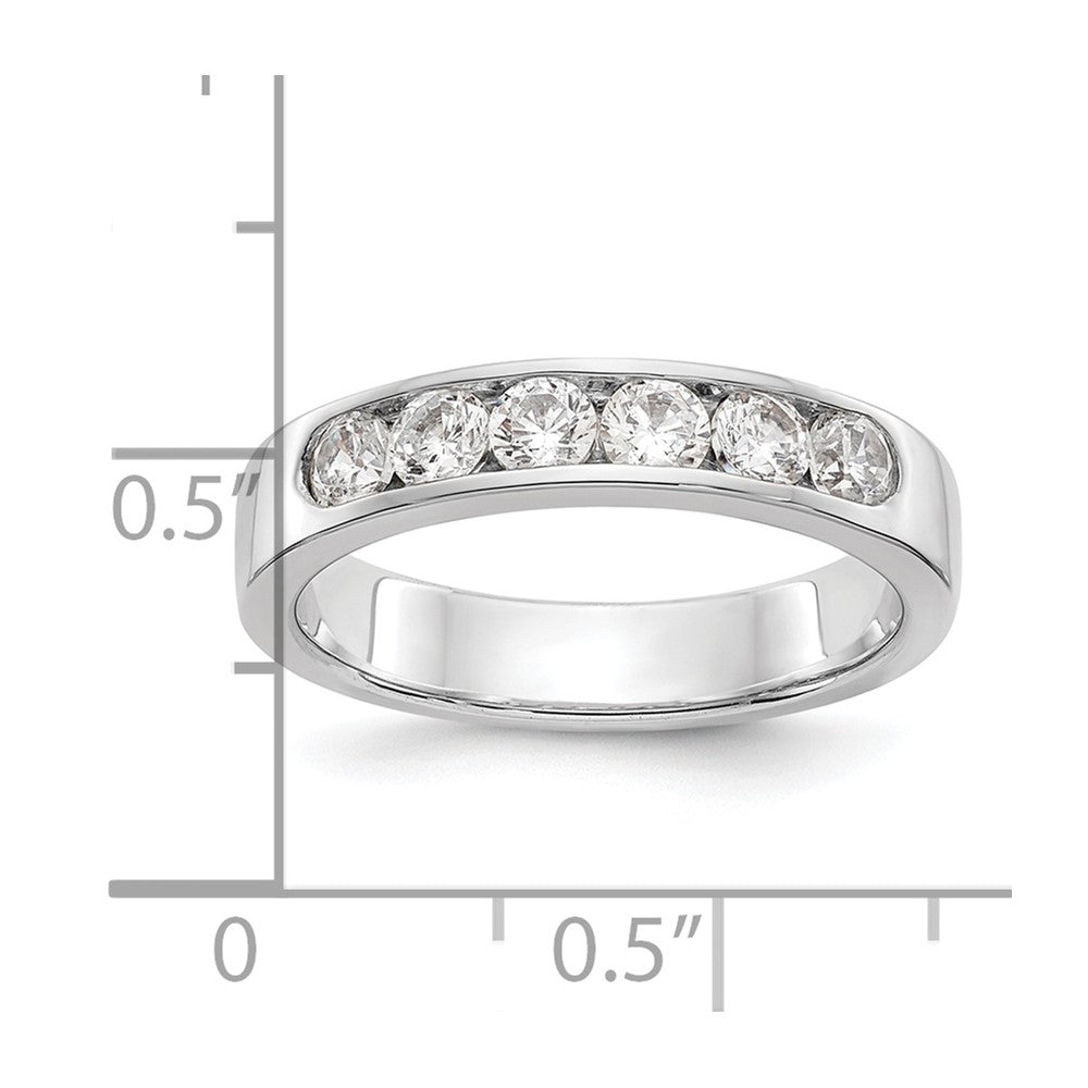 14K Weißgold Ehering mit 6 Diamanten in Kanalfassung