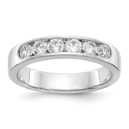 14K Weißgold Ring mit 7 echten Diamanten