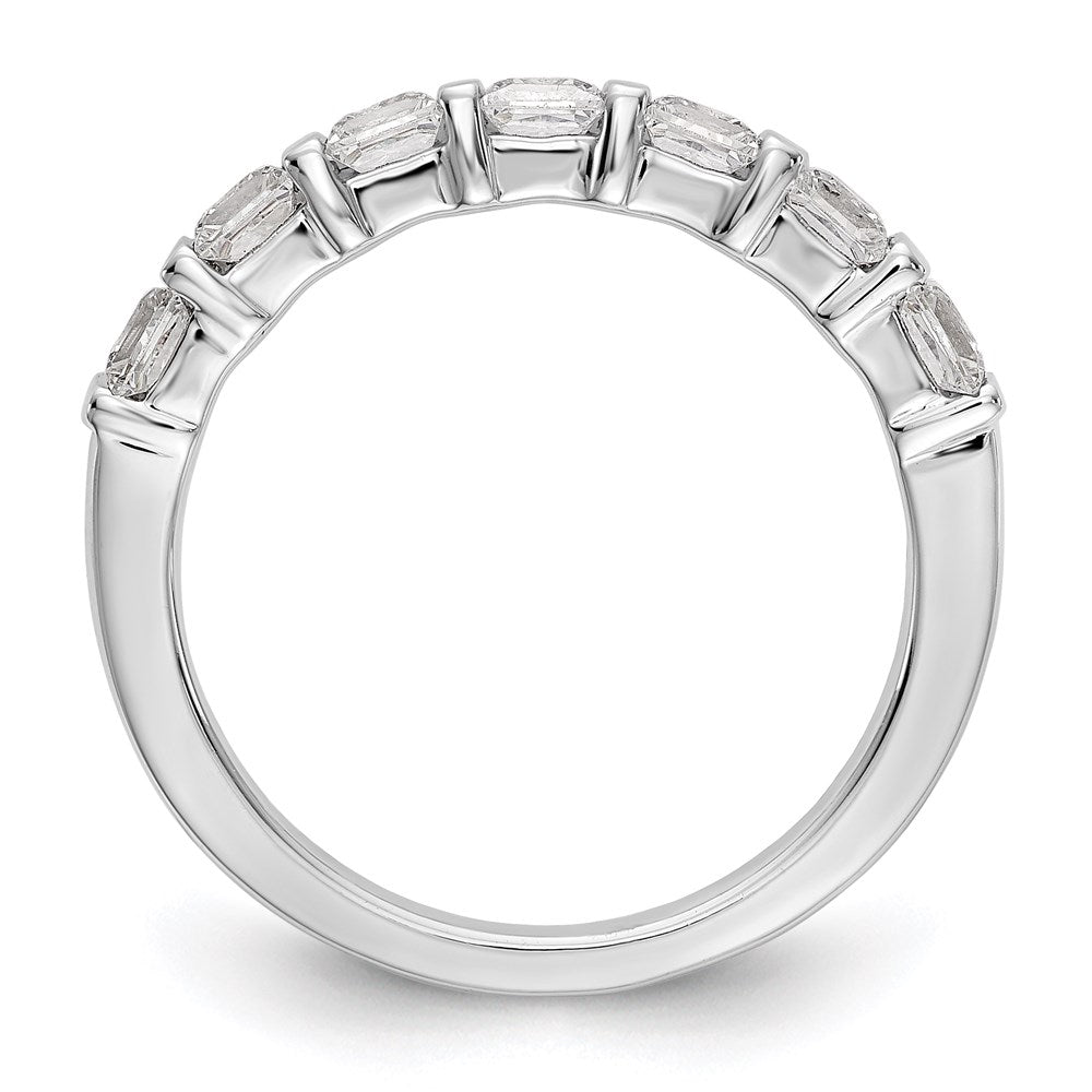 14K Weißgold Diamant-Ehering mit 7 Steinen
