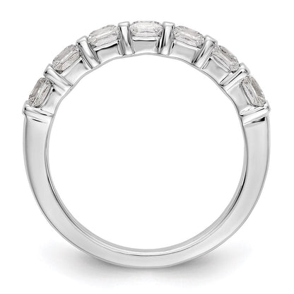 14K Weißgold Diamant-Ehering mit 7 Steinen