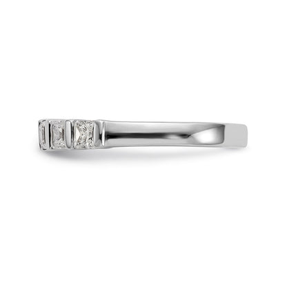 14K Weißgold Ring mit 7 echten Diamanten