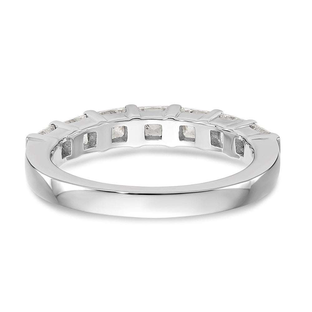 14K Weißgold Ring mit 7 echten Diamanten