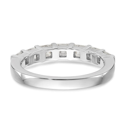 14K Weißgold Ring mit 7 echten Diamanten