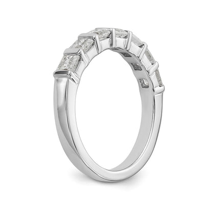 14K Weißgold Ring mit 7 echten Diamanten