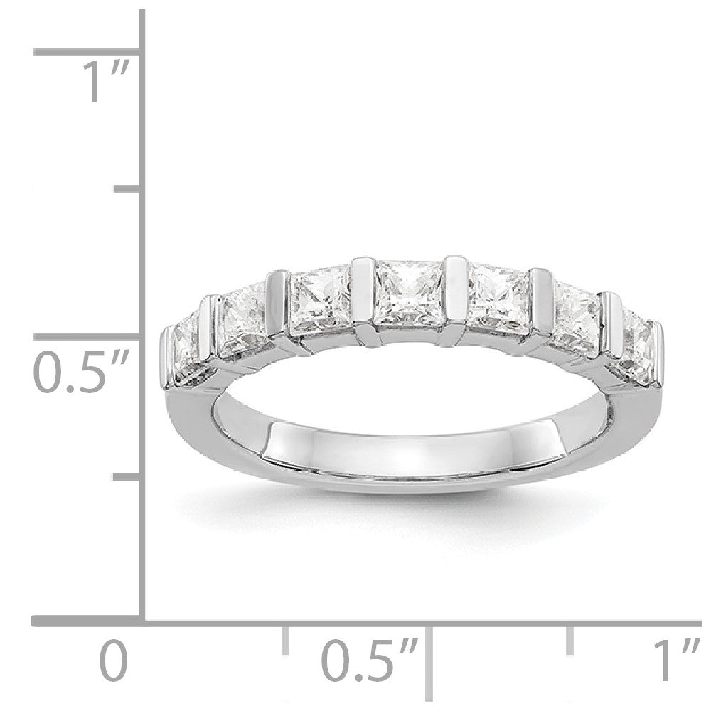 14K Weißgold Diamant-Ehering mit 7 Steinen