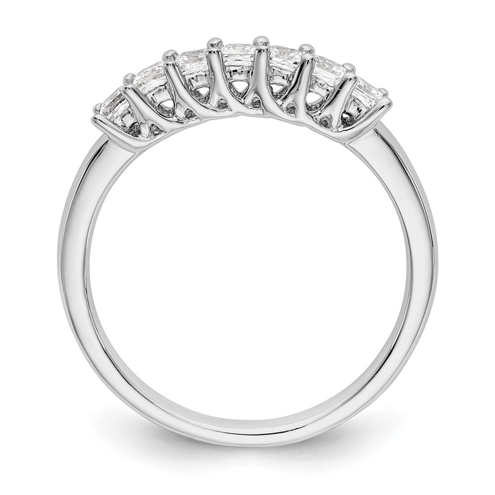 14K Weißgold Ring mit 7 echten Diamanten
