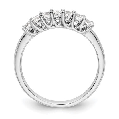 14K Weißgold Ehering mit 7 natürlichen Diamanten, 0,49 ct. Gesamtgewicht